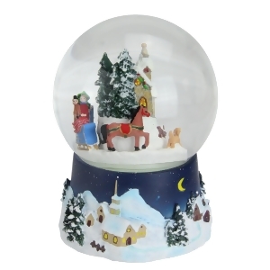 6.5 Musical and Animated Christmas Villiage Winter Scene Rotating Water Globe Dome - All