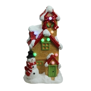 17 Christmas Morning Led Lighted Snow Covered Cottage w/ Snowman Musical Christmas Tabletop Decoration - All