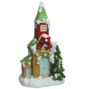 21.25 Christmas Morning Pre-Lit Led Snow Covered Church Decorative Christmas Tabletop Figure - All