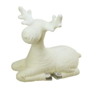 14 Decorative Creamy White Sitting Christmas Moose Table Top Figure - All