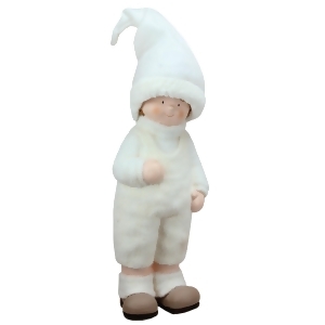 19 Winter Girl in White with Tall Hat Christmas Table Top Figure - All
