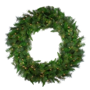 60 Pre-Lit Led Canyon Pine Artificial Christmas Wreath Clear Lights - All