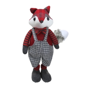 15.5 Charming Plaid Country Boy Fox Decorative Christmas Tabletop Figure - All