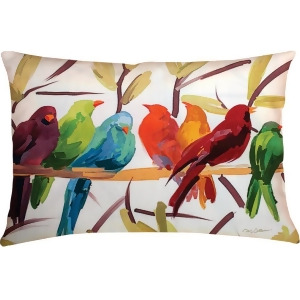 24 Outdoor Deck and Patio Flocked Together Bird Rectangular Throw Pillow - All