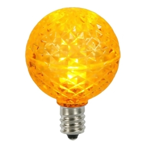 Club Pack of 25 Led G40 Yellow Faceted Replacement Christmas Light Bulbs - All