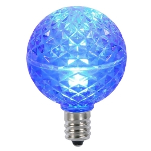 Club Pack of 25 Led G40 Blue Faceted Replacement Christmas Light Bulbs - All