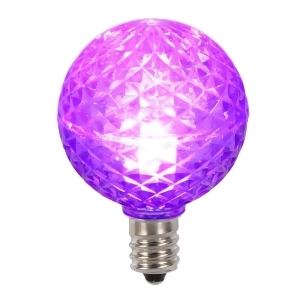 Club Pack of 25 Led G40 Purple Faceted Replacement Christmas Light Bulbs - All