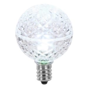 Club Pack of 25 Led G40 Cool White Faceted Replacement Christmas Light Bulbs - All