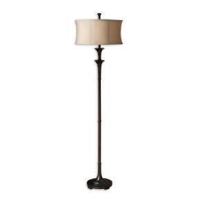70 Oil Rubbed Bronze Floor Lamp with Silken Golden Champagne Shade - All