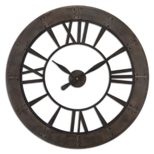 40 Bold Corso Dark Bronze Finish Roman Numeral Wall Clock with Rusted Finish - All