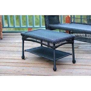 28.5 Hand Woven Weather Resistant Black Resin Wicker Outdoor Patio Coffee Table - All