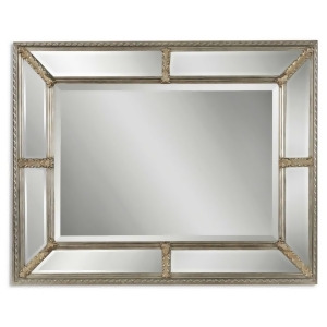 49 Reflective Surface and Antique Silver Leaf Framed Rectangular Wall Mirror - All