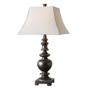 33 Textured Dark Bronze and Gold Khaki Linen Table Lamp - All
