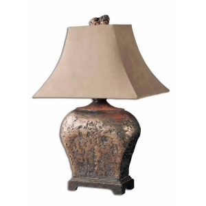 27 Hand Applied Silver Leaf Atlantis Bronze Table Lamp - All