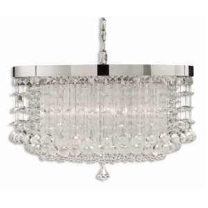 21 Sophisticated Crystal and Chrome 3-Light Hanging Chandelier - All