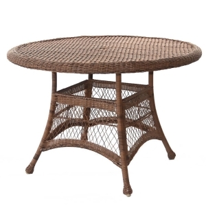 44.5 Honey Resin Wicker Weather Resistant All-Season Outdoor Patio Dining Table - All