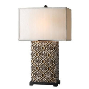 31 Golden Bronze and Silver Champagne Relief Table Lamp - All