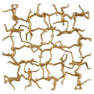 19 Whimsical Multi-Dimensional Golden Gymnast Figurine Metallic Wall Plaque - All