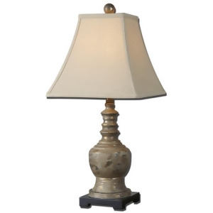 26 Antiqued Taupe Gray and Golden Champagne Buffet Table Lamp - All