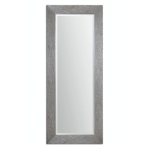 81.5 Viennese Beveled Rectangular Mirror with Metallic Silver Finish Frame - All