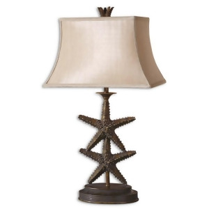 30 Antiqued Gold Starfish Silkened Champagne Table Lamp - All