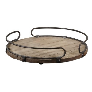 Natural Fir Wood Acela Tray With Aged Metal Handles - All