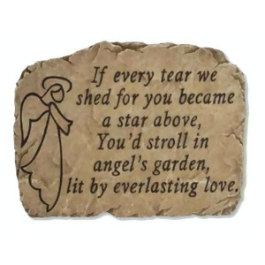 10.5 Slate-Look Inspirational Angel Memorial Decorative Outdoor Patio Garden Stone - All
