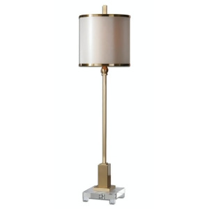 34.5 Castilla Brushed Plated Metal and Crystal Buffet Lamp with Double Hardback Shade - All