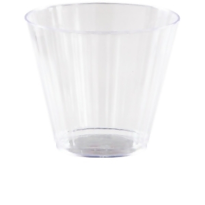 Club Pack of 96 Clear Reusable Fluted Tumbler Party Drinking Glasses 9oz - All