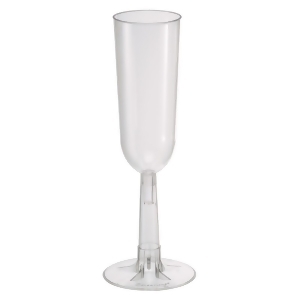 Club Pack of 48 Clear Reusable Champagne Flute Party Drinking Glasses 7oz - All