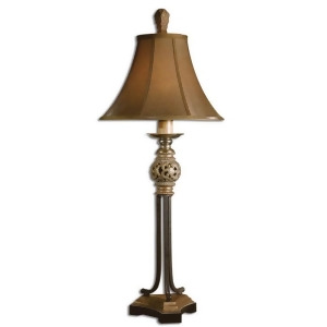 36 Distressed Antiqued Gold Leaf Silken Bronze Buffet Table Lamp - All