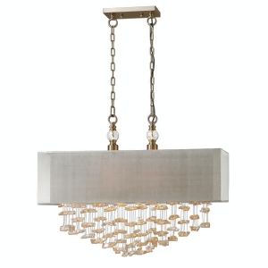 30 Transitional Nested Shade 2-Light Ceiling Pendant Light with Champagne Drop Crystals - All