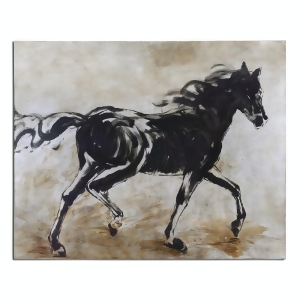50 Hand Painted Modern Style Black Equestrian Horse Wall Art on Canvas - All