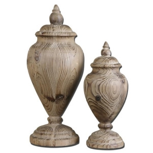 Set of Solid Wood Brisco Finials with Natural Wood Look 18 - All