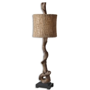 40 Weathered Driftwood and Twine Matte Black Buffet Table Lamp - All