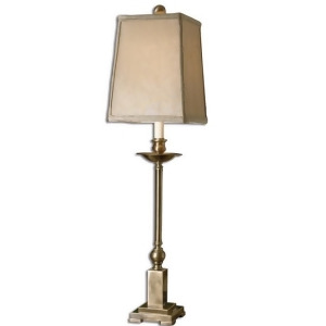 34 Aged Bronze and Crushed Silken Champagne Candlestick Buffet Table Lamp - All
