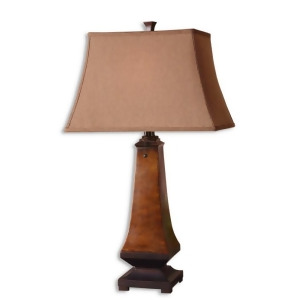 30 Rustic Mottled Brown and Silken Rust Bronze Table Lamp - All