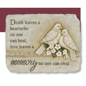 10.5 Religious Memories Bird and Flower Outdoor Garden Cemetery Marker Stone - All