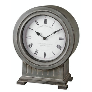18.625 Abbott Roman Numeral Mantel Clock with Antiqued Burnished Gray Finish - All