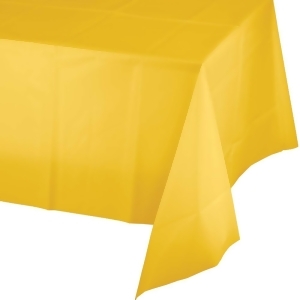 Pack of 12 School Bus Yellow Disposable Plastic Banquet Party Table Covers 108' - All