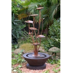 38 Artful Iron Look Blooming Lotus Flower Outdoor Patio Garden Water Fountain - All