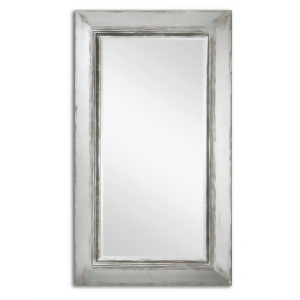 73.5 Oversized Beveled Rectangular Wall Mirror with Distressed Aged Silver Frame - All