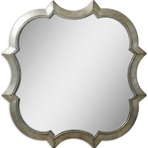42 Antiqued Silver and Light Champagne Square Wall Mirror - All