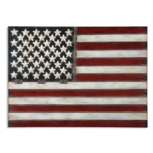 36 Rustic Metallic Proud To Be An American Flag Wall Decoration - All
