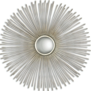 31.5 Fauna Eclectic Round Convex Wall Mirror with Spiky Forged Metal Frame - All