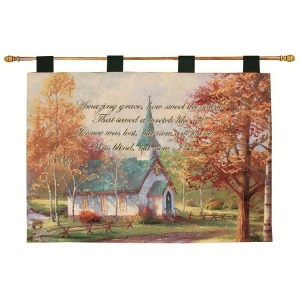 Chapel in the Country Amazing Grace Wall Art Hanging Tapestry 26 x 36 - All