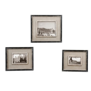 Set of 3 Distressed Black and Burlap 4x6 5x7 8x10 Photo Picture Frames - All