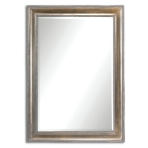34.5 Neveah Rectangular Wall Mirror with Sloped and Ribbed Plated Silver Frame - All