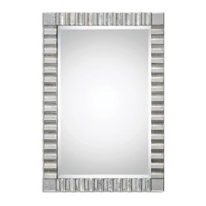 43 Adana Beveled Edge Rectangular Wall Mirror with Antiqued Scalloped Frame - All
