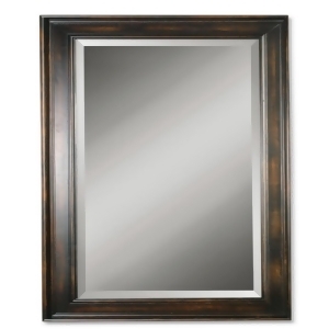 70 Distressed Black Solid Wood Rectangular Beveled Wall Mirror - All